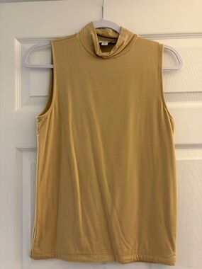 J. Crew Mock Neck Sleeveless Tank in Tan